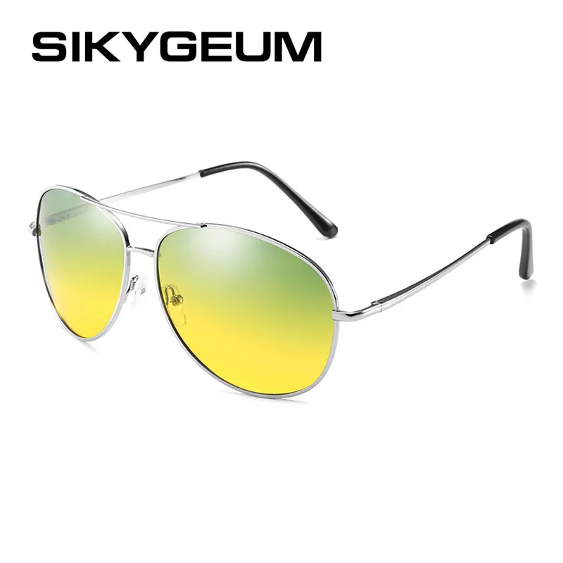 Sikygum фотохромные солнцезащитные очки, мужские поляризованные очки для вождения, Ночные очки, Металлические Авиаторы, солнцезащитные очки, зеркальные, UV400, gafas de sol - Цвет линз: C6