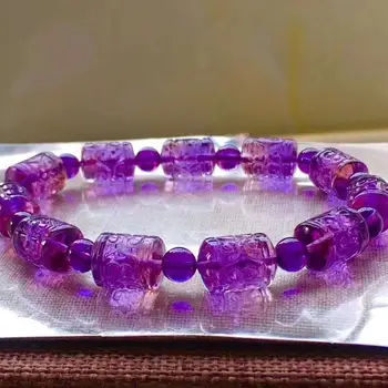 

Natural Yellow Purple Barrel Beads Ametrine Bracelet 12x9mm For Women Gift Charms Stretch Crystal Bracelet Jewelry AAAAA