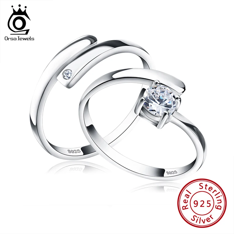 Комплект колец ORSA JEWELS из серебра 925 пробы с фианитами ювелирные украшения для