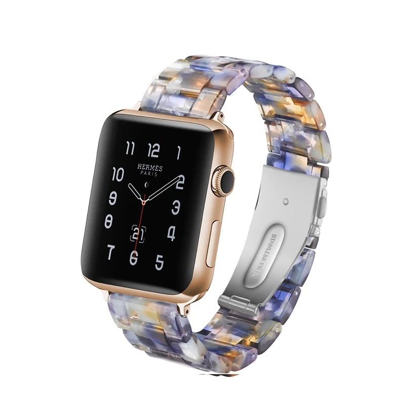 Blue ocean Для Apple Watch Series 4 5 40 мм 44 мм полимерный ремешок черный цветок I Watch ремешок 38 42 мм женские мужские браслеты I Watch Series 3 2 1 - Цвет ремешка: Blue ocean