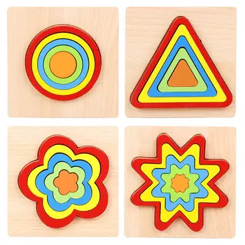 

Shape Cognition Board Children's Geometry Jigsaw Puzzle Wooden Toys Kids Educational Toy Baby Cognition Learning Matching Toy