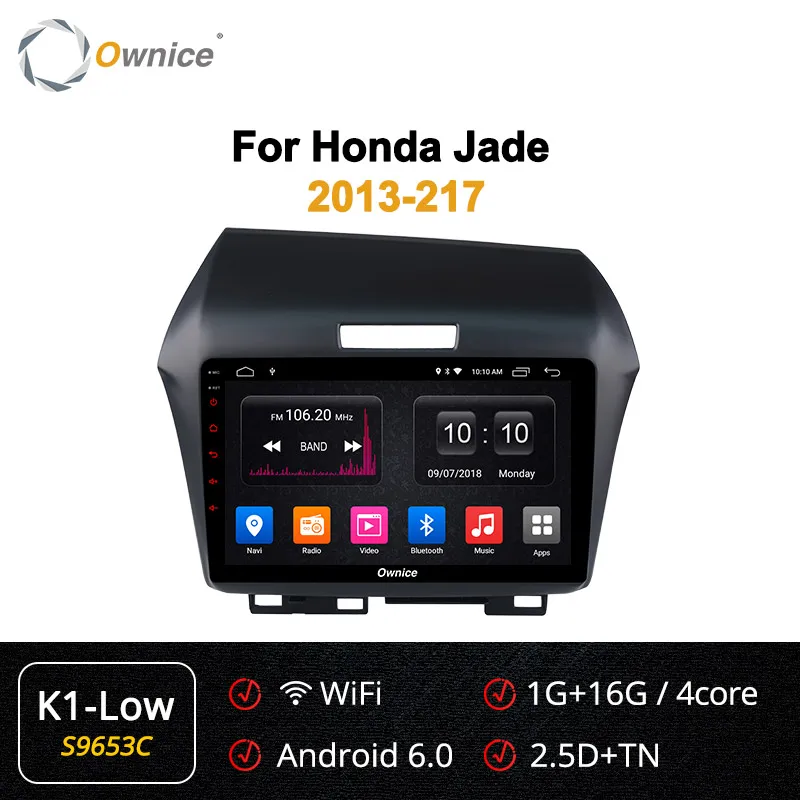 Ownice 8Core Android 9.0 Car DVD GPS Navigation Player Car Stereo K3 K5 K6 For Honda Jade 2013- DSP SPDIF Radio Headunit - Цвет: S9653 K1 LOW