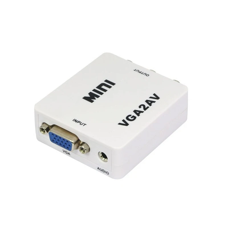 1080P мини VGA в AV RCA конвертер с 3 5 мм аудио VGA2AV/ CVBS видео адаптер для компьютера ПК HD TV