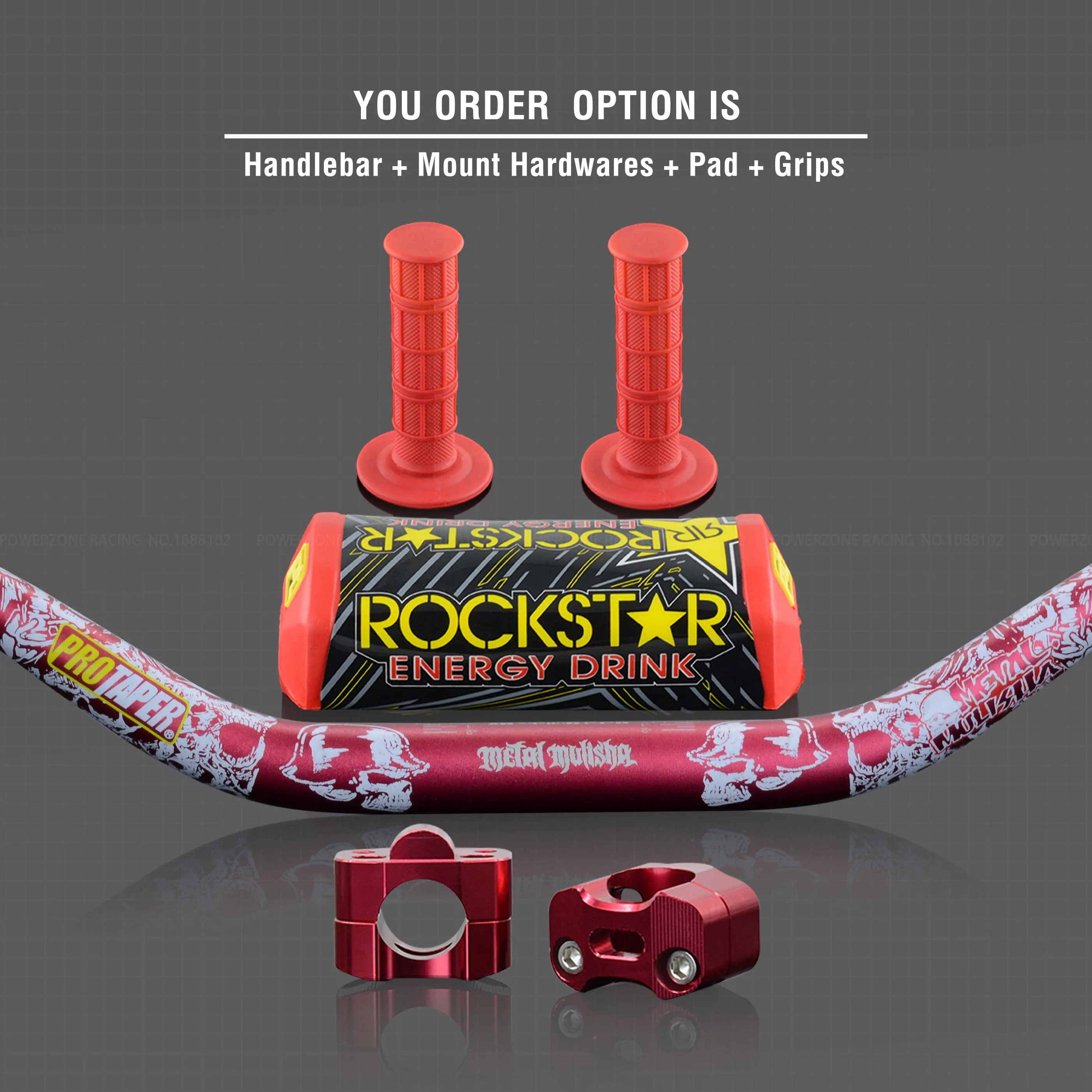 Руль для Pro Taper Pack Bar 1-1/" Классическая дверная ручка барные Колодки Ручки Pit Pro Racing Dirt Pit Bike мотоцикл с адаптер cnc - Цвет: Red Full Kit