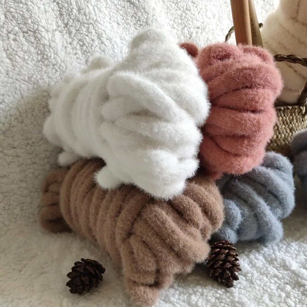 DIY грубое шерстяное одеяло ручной вязки, Трикотажное крючком одеяло для дивана, Толстое Зимнее теплое домашнее швейное одеяло, аксессуары 30E
