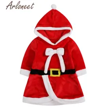ARLONEET, Рождественские толстовки с капюшоном для новорожденных мальчиков и девочек, толстовки с длинными рукавами для костюмированной вечеринки Санты, хлопковая блузка, толстовки с капюшоном