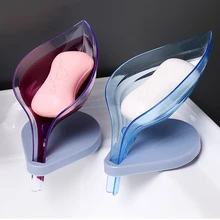 

Leaf Shape Soap Dish for Bathroom Creative Soap Holder Suction Cup Travel Soap Container Bathroom Accessories Bathroom Storage