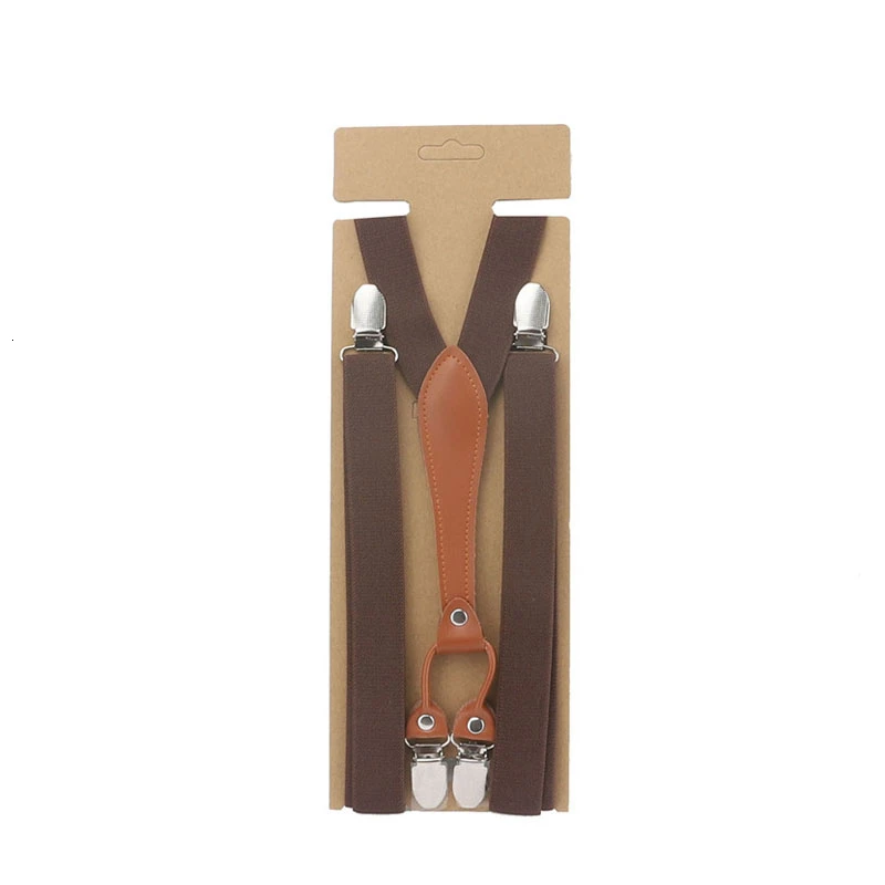 2,5 см ширина обтягивающие тонкие модные Базовые Женские Подтяжки ручной работы коричневые женские кожаные подтяжки - Цвет: 3