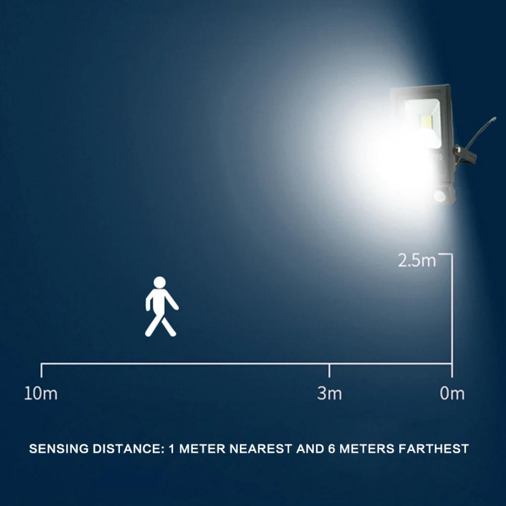 10 Вт 30 Вт 50 Вт Светодиодный прожектор светильник 220V 240V движения PIR Сенсор Светодиодный точечный светильник IP65 Водонепроницаемый напольный светильник для садово-уличный светодиодный светильник