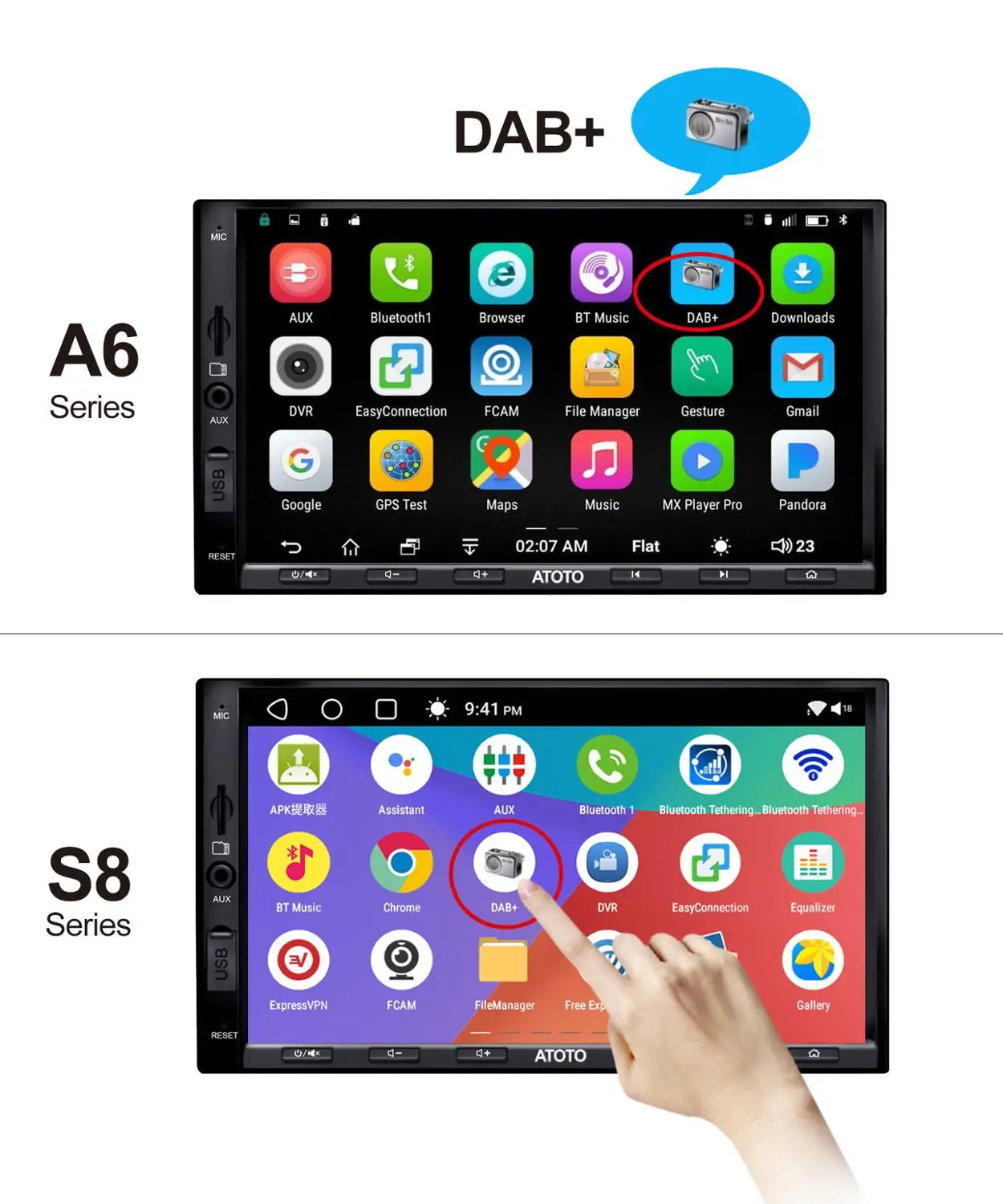 ATOTO AC 4475 DAB + радиоприемник указано для серии A6/S8.|Автомобильные радиоприемники| |