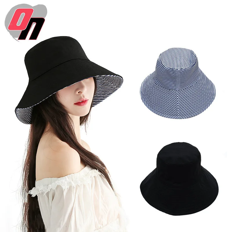 

Summer New Style Hat Couples Literature And Art Hip Hop Foldable Bucket Hat Fashion Japan Uvcut Sun-resistant Double-Sided Bucke