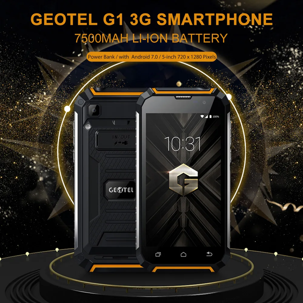 GEOTEL G1 3g смартфон 5 "Android 7,0 2 Гб ОЗУ 16 Гб ПЗУ MTK6580A четырехъядерный 7500 мАч большой аккумулятор водонепроницаемое зарядное устройство мобильный