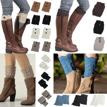 

1 Pair Women Crochet Boot Cuffs Knit Short Legging Toppers Boot Ankle Gaiters Winter Leg Warmers