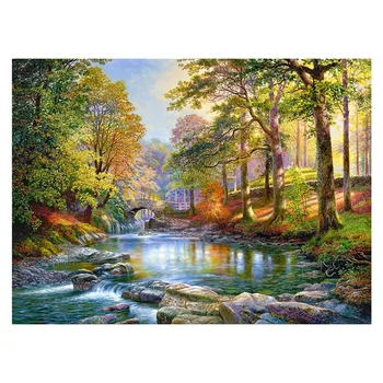 

Diy Diamond Painting Woods Natural Landscape Full Square Diamond Embroidery Rhinestone Needlework Decor