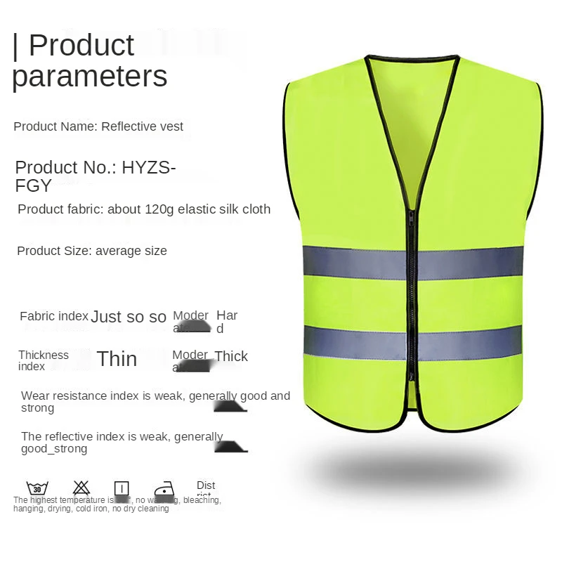 Reflective Vest Reflective Vest for Vehicle Traffic Safety Protective Clothing for Car Construction Driver Fluorescent Vest