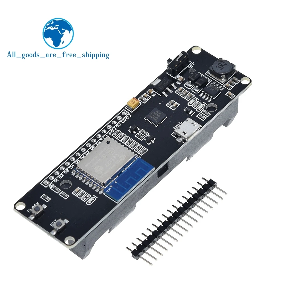 TZT WeMos D1 ESP-Wroom-02 ESP8266 Nodemcu WiFi модуль с 18650 зарядкой аккумулятора