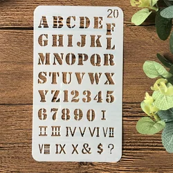 A6 Alphabet Letters 20 DIY Craft Layering Stencils Wall Painting Scrapbooking Stamping Embossing Album Paper Card Template