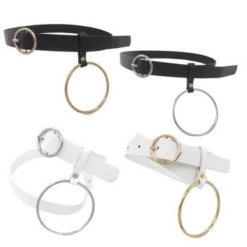 

1 Set of 4 Pcs Fashion Round Buckle Ladies Belt Hanging Circle Ring Wild Belt