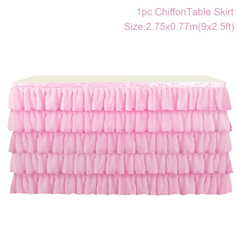 Table skirt 2 Волнистая плетеная юбка для стола для свадьбы, дня рождения, вечеринки, украшения для мальчиков и девочек, декор для свадебного стола, принадлежности для дня рождения - Цвет: Table skirt 2