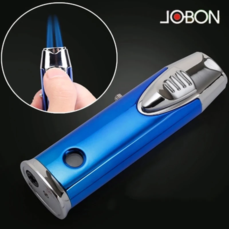 Модные Jobon надувная газовая зажигалка интересного дизайна Творческий два синие