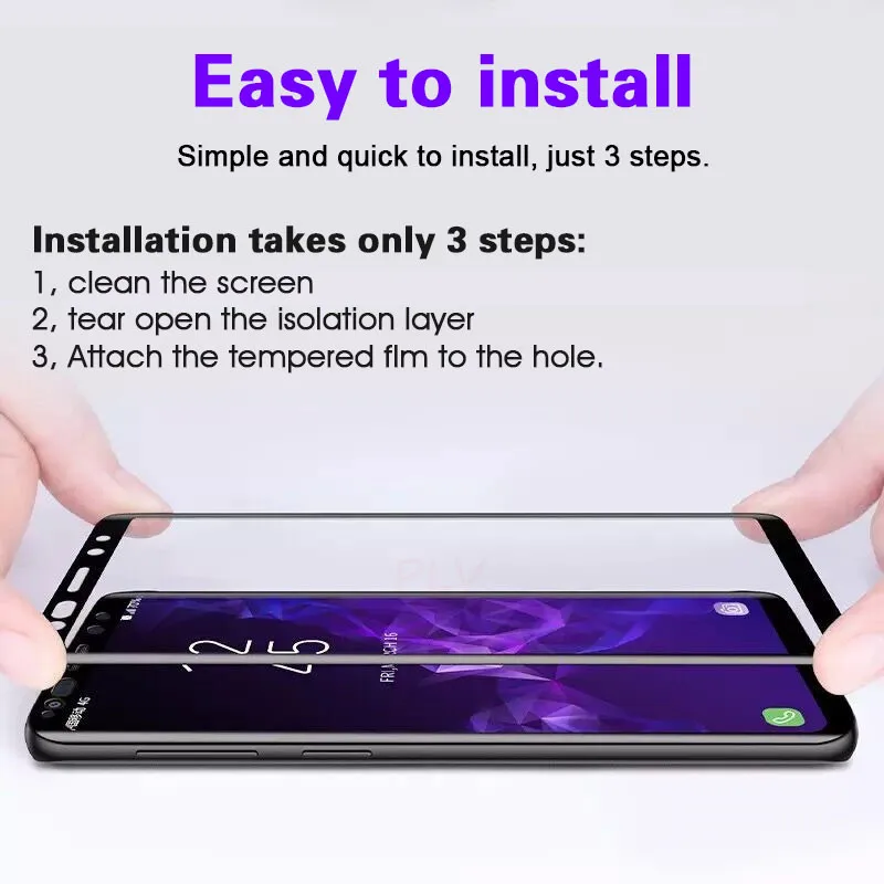 Закаленное стекло для samsung Galaxy S8 S9 Plus Note 8 9 S7 защита экрана изогнутые края для samsung Galaxy S9 защитное стекло