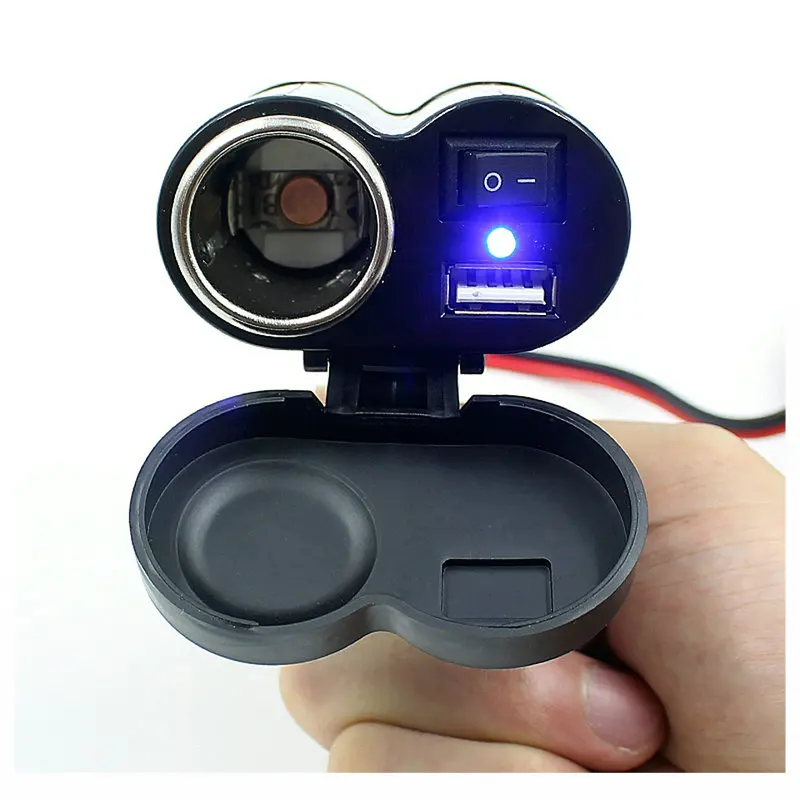 DHL-Fedex-100-PCS-Waterproof-12V-Motorcycle-USB-Charger-And-Cigerate-Lighter-Adapters-Sockets (1)