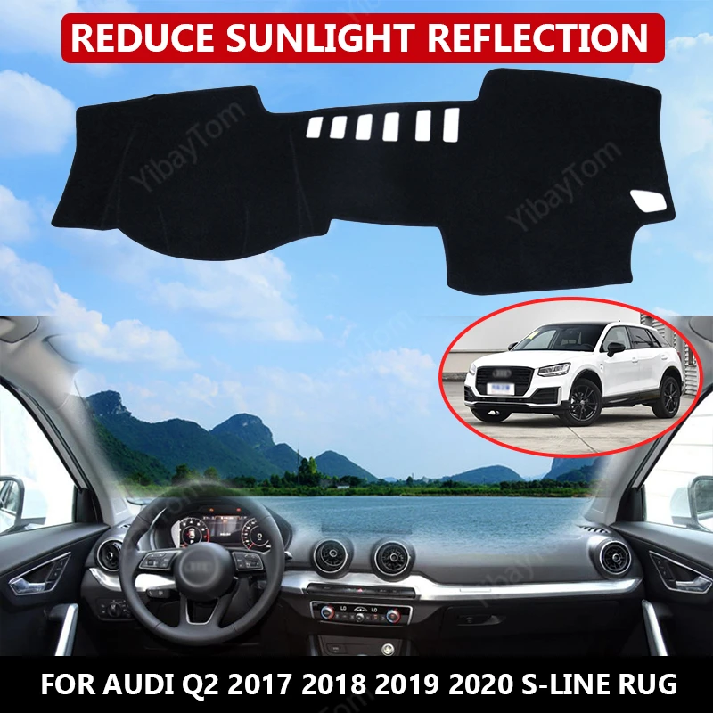 

Чехол на приборную панель автомобиля для Audi Q2 2017 2018 2019 2020 S-line, коврик, защитный ковер от солнца, коврик для приборной панели, коврик для автомобиля
