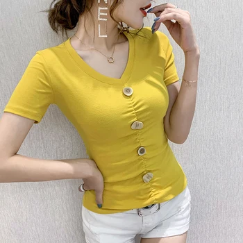 

Women t-shirt Fashion casual short sleeve summer t-shirt Elegant slim women tops and shirt plus size blusas