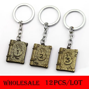 

12pcs/lot Wholesale Gravity Journal 3 keychain Diepsloot Diary LOGO Alloly keyring Hard Back Key Chains Chaveiro Men Jewelry