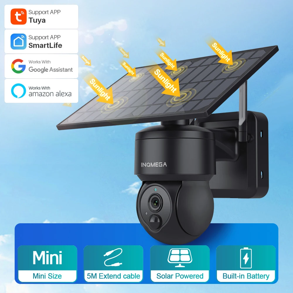 『Video Surveillance!!!』- INQMEGA TUYA WIFI Solar Camera 1080P HD
Solar Outdoor Security Monitoring PIR Detection Smart Life Home Monitor