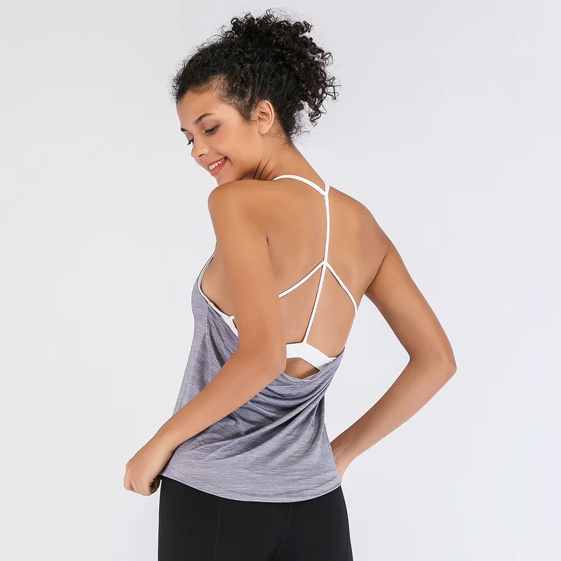 Peatacle женская сексуальная открытая спина Твердые Рубашки для йоги майка для фитнеса без рукавов спортивная одежда для женщин Одежда для спортзала