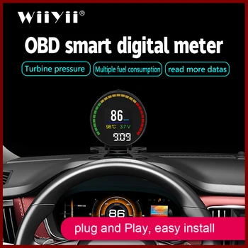 

GEYIREN P15 OBD2 Gauge RPM Car On-Board Computer Diagnostic Tool OBD Digital Speed Meter Water Temperature Turbo pressure Alarm