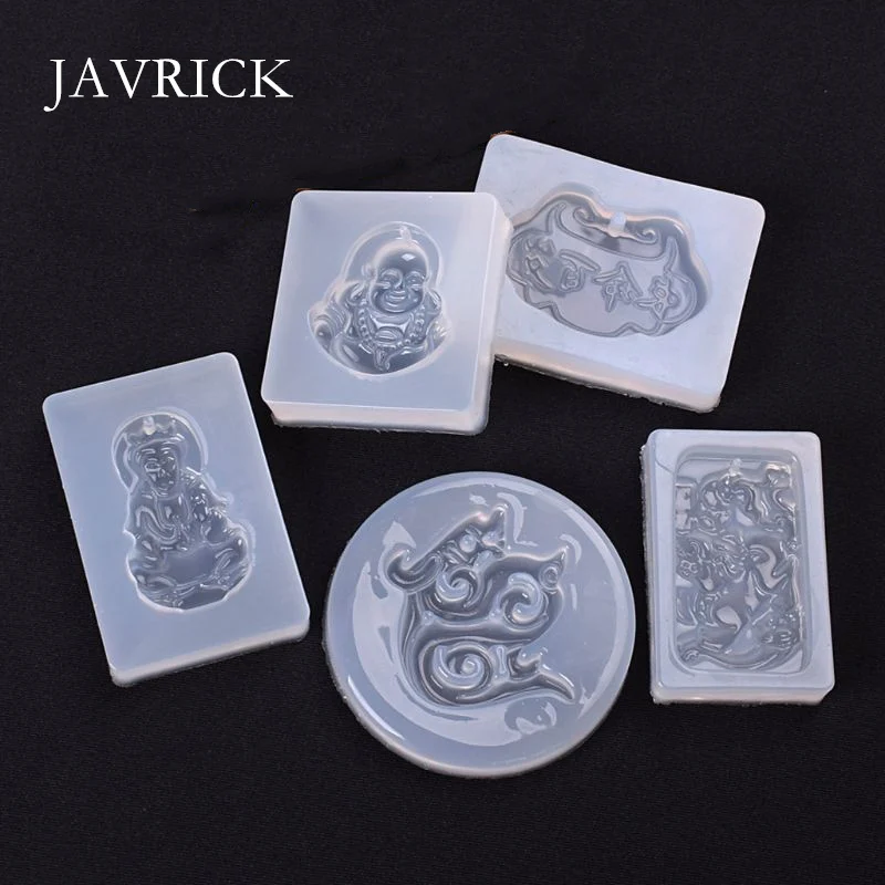 

5Pcs Buddhism Jade Pendant Silicone Mold Kit Epoxy Resin Craft Tool DIY Pendant Accessories Jewelry Making Tool
