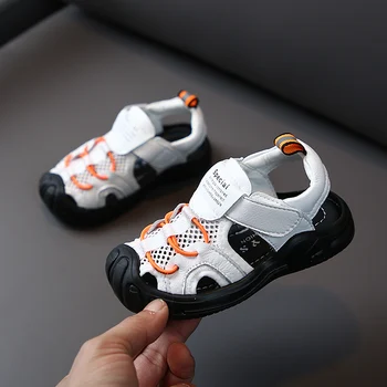 

Boys Sandals Summer New Kids Sport Shoes Net Cloth Cut-out Beach Sandals Children Boys Sneakers Non-slip Girls Sandals SX485