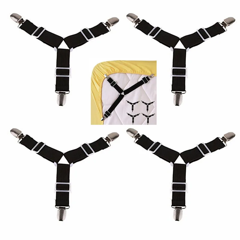 2PCS Adjustable Bed Sheet Clips Cover Grippers Holder Mattress Duvet Blanket Fastener Straps Fixing Slip-Resistant Belt