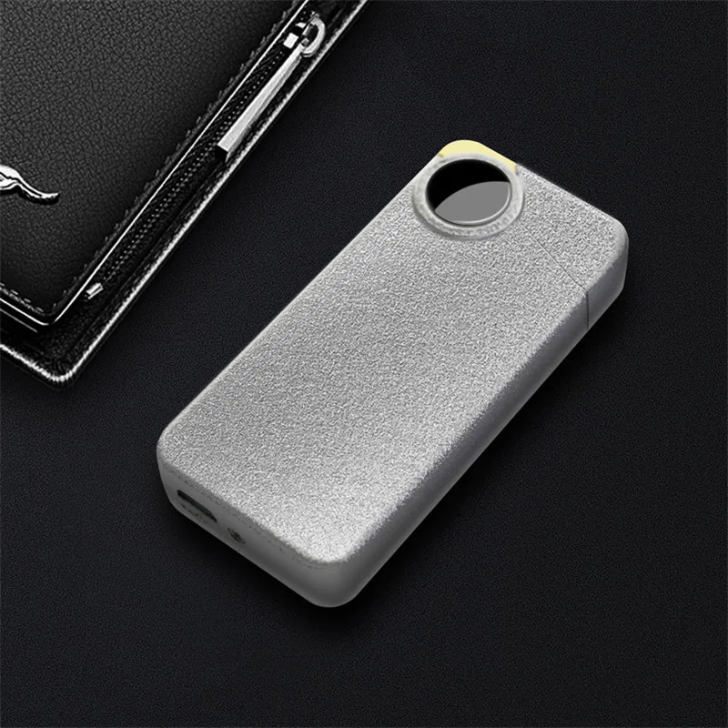 White Металлическая ветрозащитная электронная USB Зажигалка, сигарета, перезаряжаемый электрический импульс, зажигалка, плазменная двойная дуговая зажигалка, гаджеты для мужчин, принадлежности для курения, н - Цвет: White