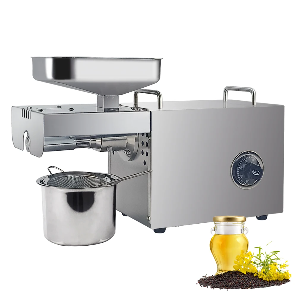 

Auto Oil Extraction Machine Household Cold Hot Pressing Oil Extractor Stainless Steel Coconut Peanut Sesame Oil Press Machine