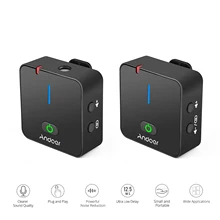 Andoer MX5 2,4G con micrófono inalámbrico transmisor Clip receptor-Solapa Mic para Smartphone DSLR cámara DV Vlog de grabación