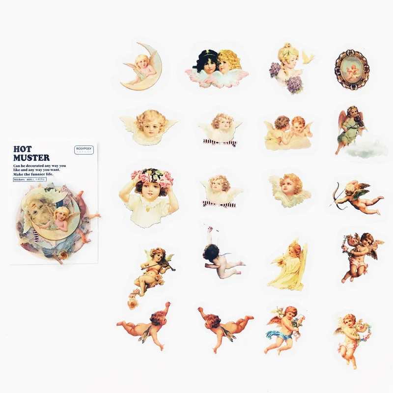 40 unids/pack poco Ángel chica pegatina ordenador portátil bricolaje Decoración