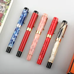 Jinhao pluma estilográfica centenaria, 100, 18KGP, chapado en oro, Punta M, 0,7mm, Tinta acrílica con Clip de bola
