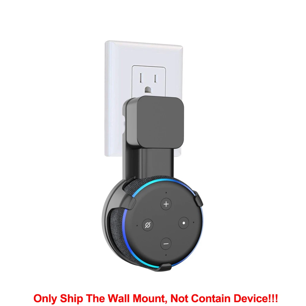 Розетка настенное крепление для Amazon Alexa Echo Dot 3rd поколения Вешалка Кронштейн Держатель подставка Экономия пространства голосовые ассистенты аксессуары - Цвет: Black