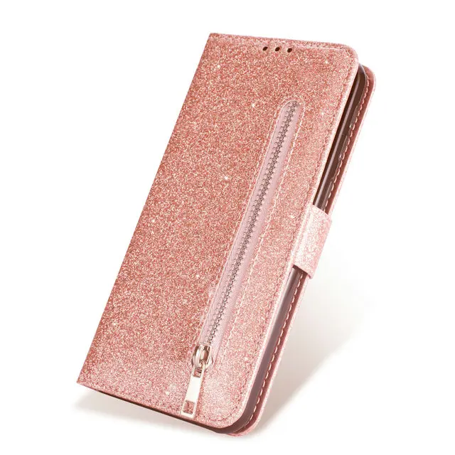 Rose Gold Шикарный кошелек для Coque samsung Note 10 Plus чехол S10Plus samsung A50 чехол флип для samsung Galaxy A70 A40 A20 J4 J6 Plus S10 5G - Цвет: Rose Gold