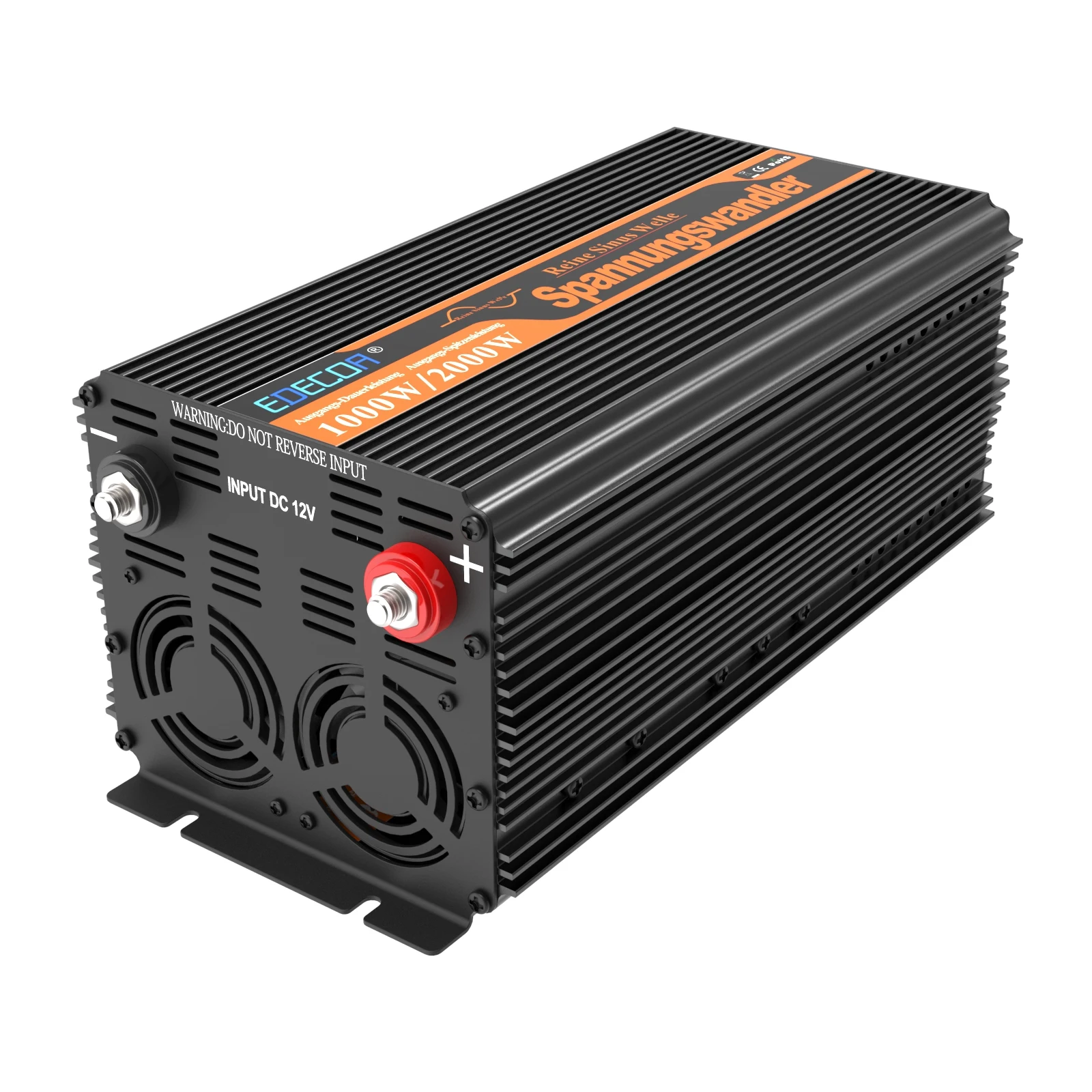 EDECOA 1000W 2000W инвертирующий усилитель мощности DC 12V AC 220V 230V 240V инвертор с чистым синусом с выходом 5V 2.1A USB и пульт дистанционного управления ЖК-дисплей дисплей