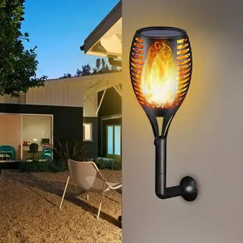 

51/72/96 Led Solar Light Outdoor Waterproof Flickering Flame Lamp Home Garden Aisle Decoration Lamp