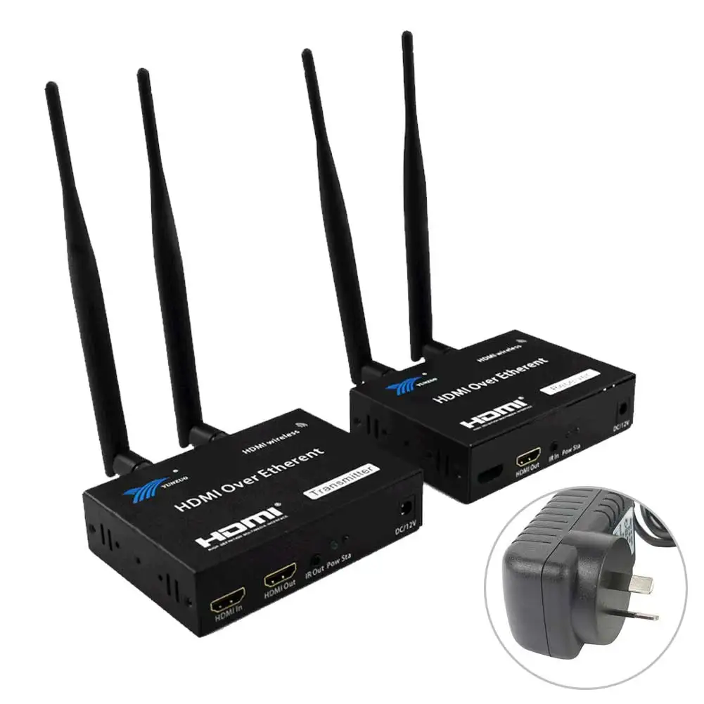 AU Plug 200 м беспроводной Wi-Fi HDMI передатчик приемник 2,4 ГГц/5 ГГц 1080P локальная Петля-выход с ИК-пультом дистанционного HDMI расширительный передатчик приемник - Цвет: AU Plug