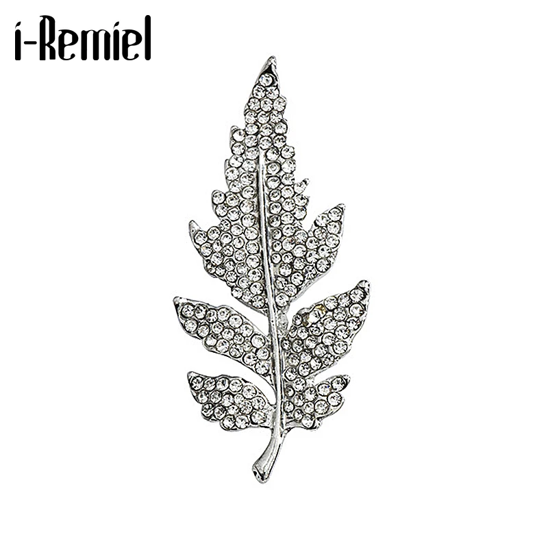 Новая модная брошь в форме листа Стразы с кристаллами булавка на лацкан и Броши