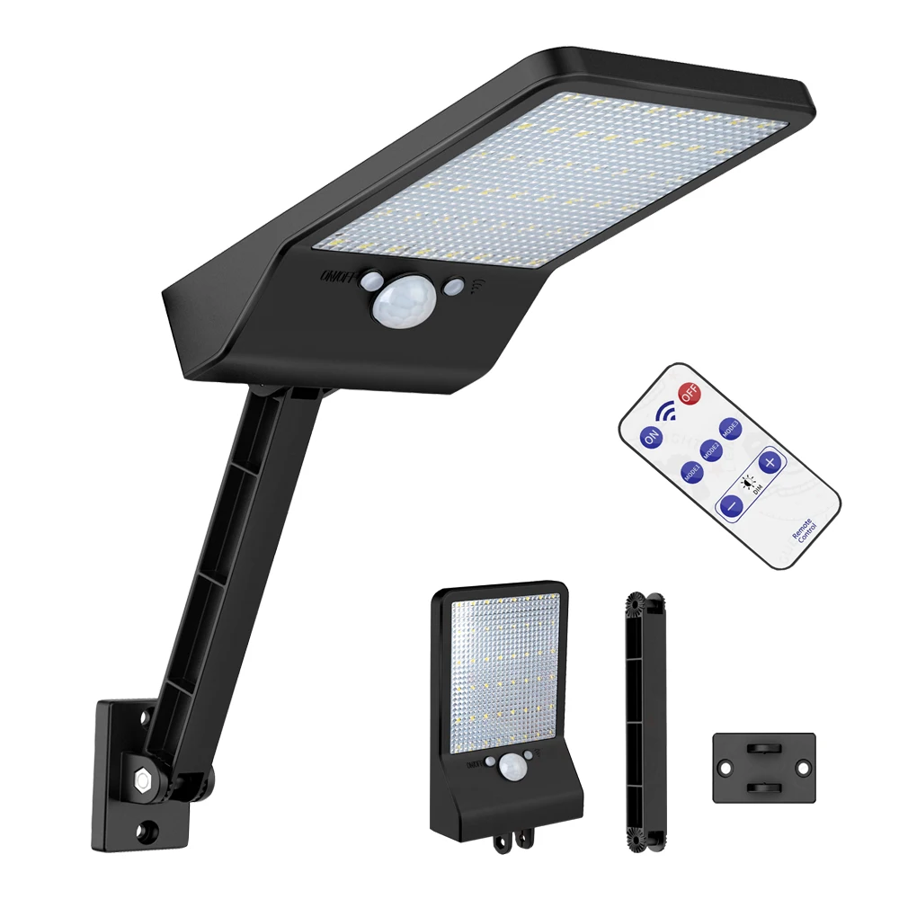 

Solar Lighg 48LED Remote control rotate bracket solar street light Outdoor 800 LM LED Power Street Wall Lamp Motion Sensor#