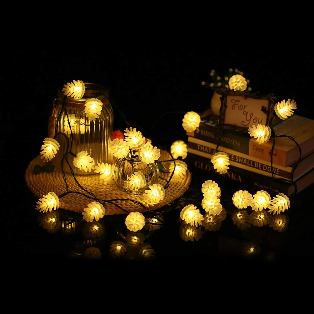 30LED Солнечные Гирлянды 6 м веревка свет сосны в форме конуса 8 режимов декор для вечерние садовые дома двора патио Рождественская елка Ambience