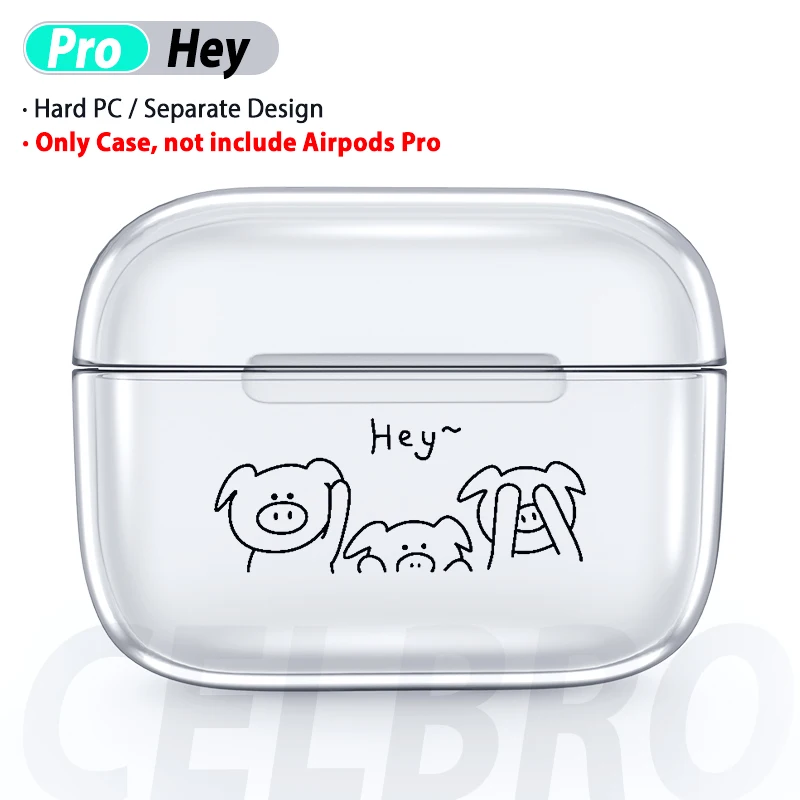 Жесткий чехол с узором для AirPods Pro Чехол s Чехол для наушников для Apple Airpod Air Pods чехол для ПК портативная защитная коробка для наушников - Цвет: hey