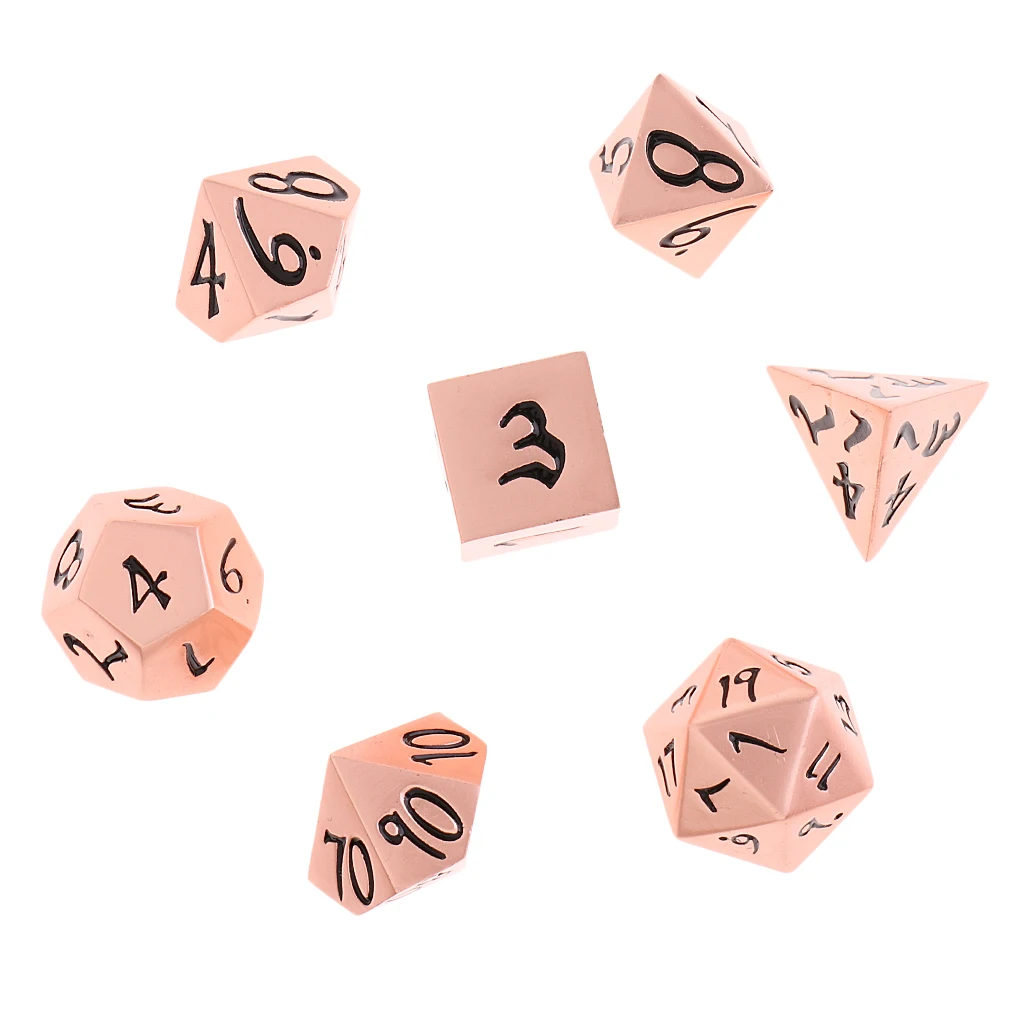Медный сплав многогранные кости набор цифровой D4-D20 для MTG TRPG вечерние игрушки подарок